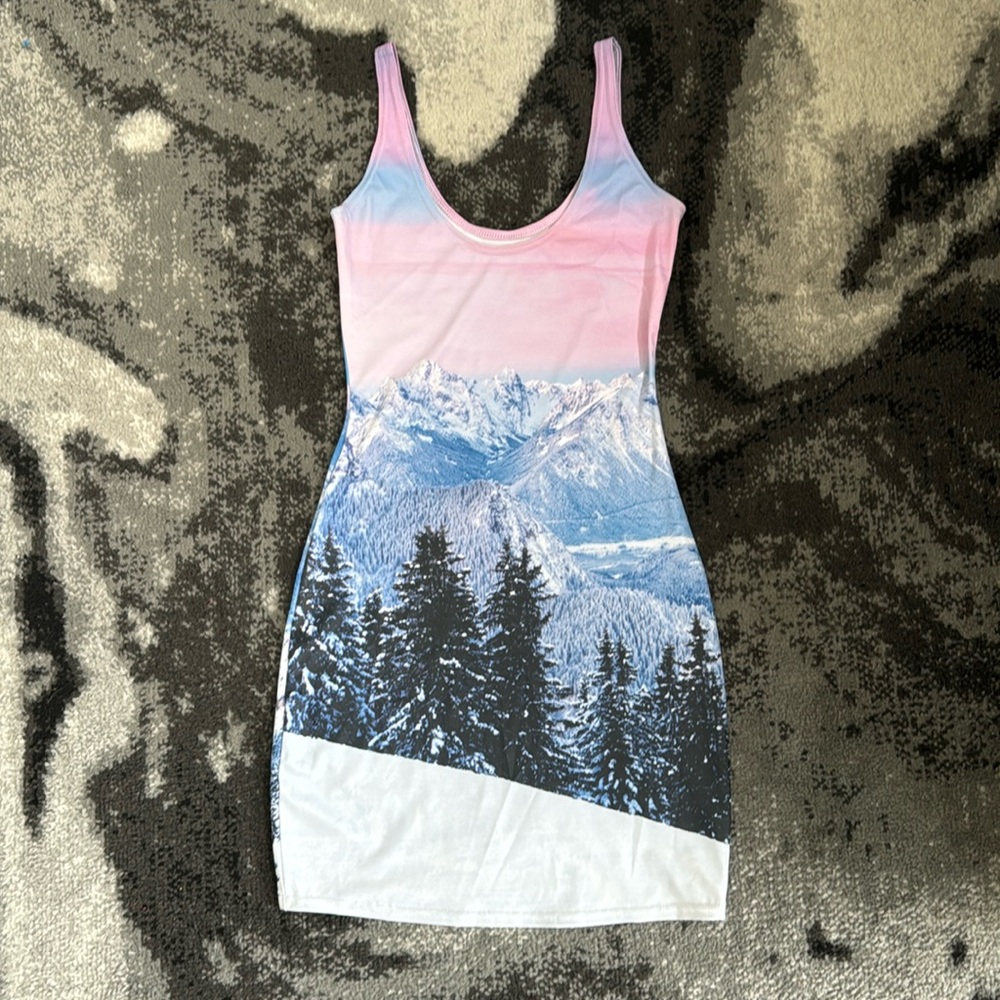 Black Milk Clothing Pink Mountains Bodycon Dress